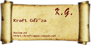 Kraft Géza névjegykártya